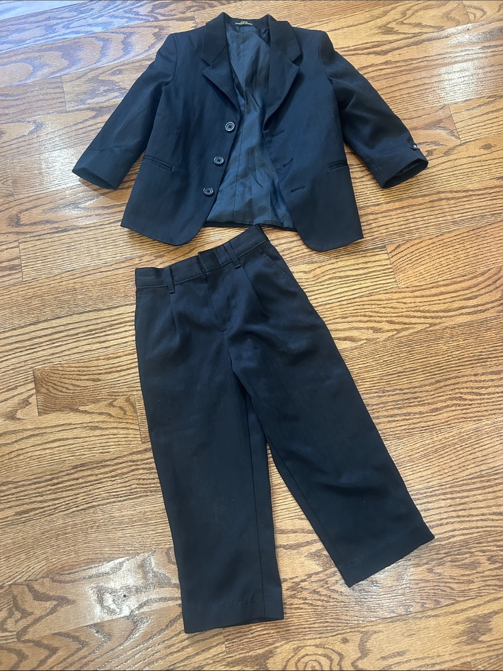 Black Kids Matching Pantsuit - Classic Two-Piece Set